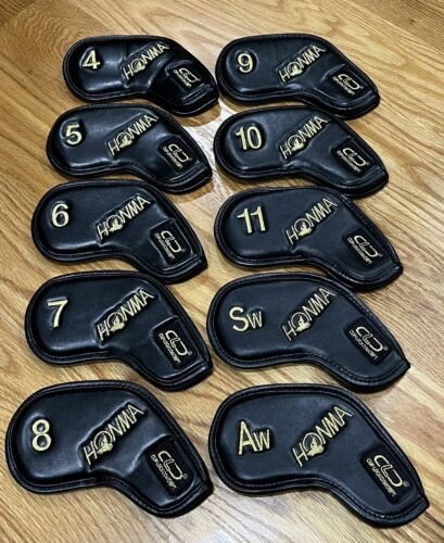 [MAGNETIC] Honma Iron Head Cover 10Pcs 4-11, AW, SW (Black & Gold) - Picture 1 of 1