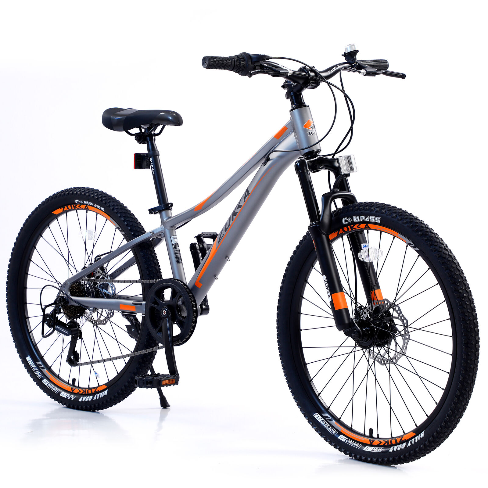 Mountain Bike for Girls and Boys Mountain 24 inch shimano 7-Speed bike Grey