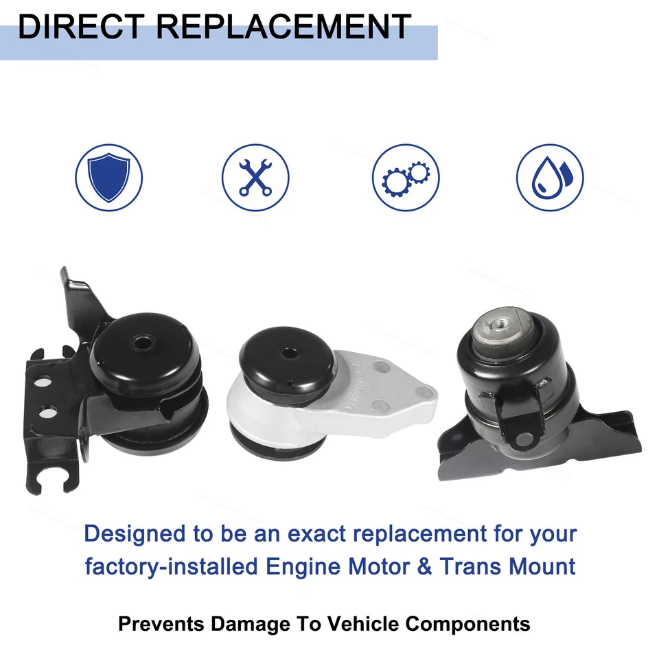 Engine Motor Trans Mount Set 3PCS Fits 01-04 Ford Escape Mazda Tribute 2.0/3.0L - Image 2 of 4