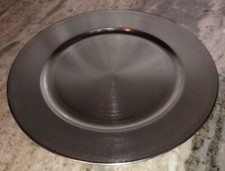 Silver Faux 13  Charger Plates-Set of 2-Made of Thick Plastic-Brand New-SHIP24HR