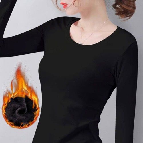 Women's Thermal Underwear Warm Fleece T-shirt Soft Winter Thick Tops Pullover~ - Picture 8 of 17