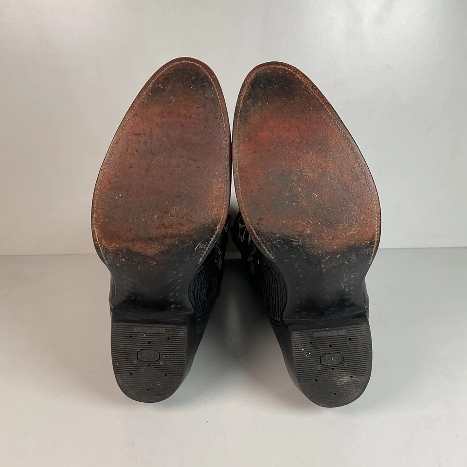 Botas de Vaquero Anderson Bean Piel de Toro Negras 12 EE Hechas en EE. UU. Foto 2 de 4