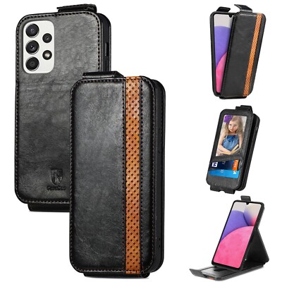 For Samsung A13 A22 A53 A33 A73 A23 Vertical UP Down Flip PU Leather phone Case