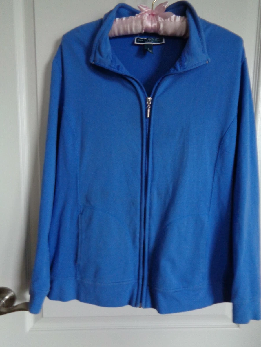 Women STYLE CO SPORT JACKET Sz L Med. Blue Color Zipper Front eBay