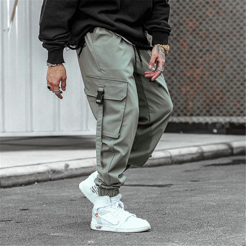 Mens Sweatpants Loose Baggy Work Cargo Pants Casual Multi-pocket Hip Hop  Trouser