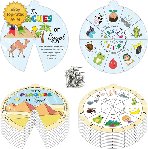 Passover Color Wheel Crafts - 72P Easter Ten Plagues Paper Crafts Painting Your - Picture 11 of 12