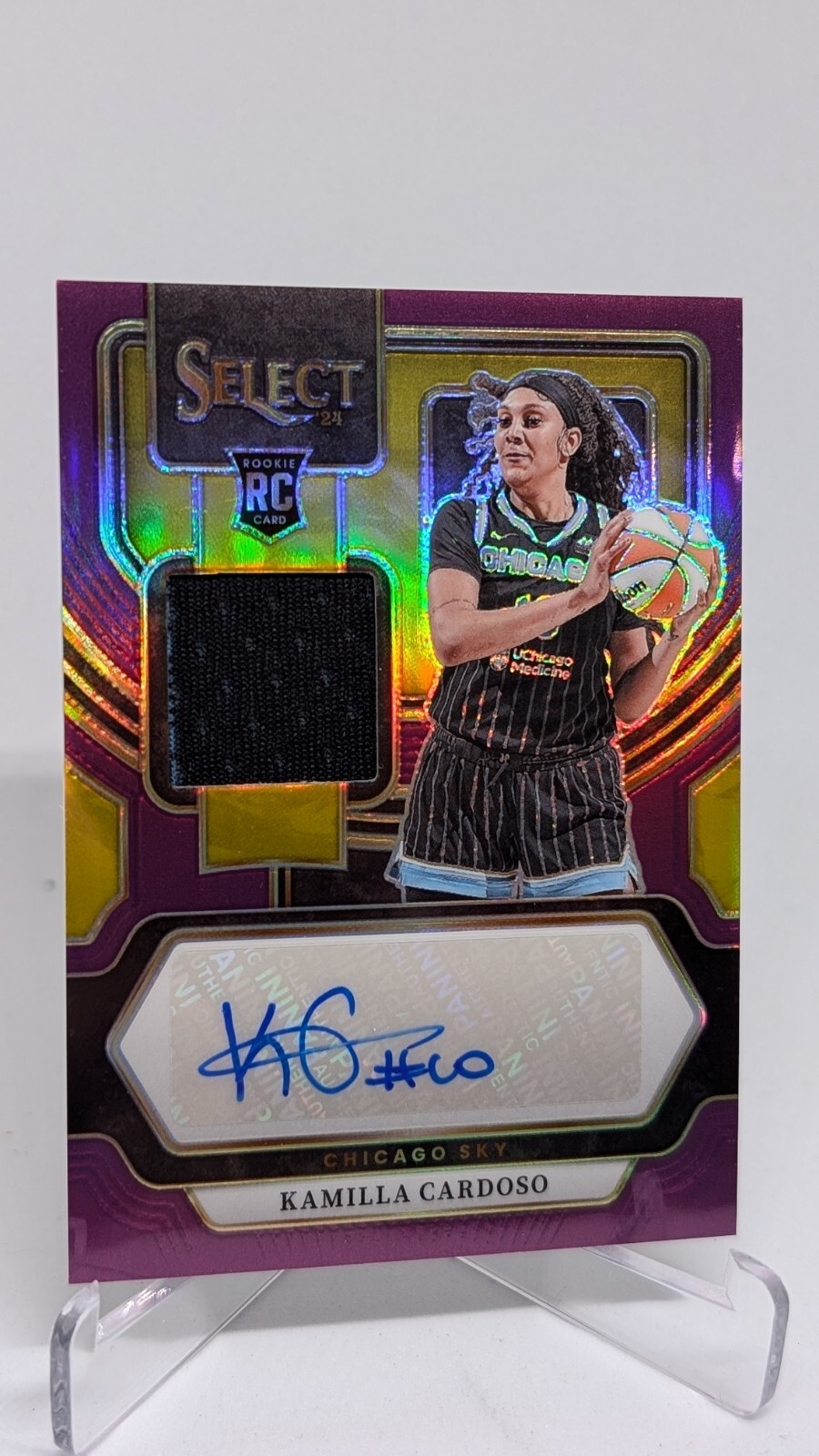 2024 Panini Select WNBA Kamilla Cardoso Jersey Patch Auto Purple /99 RPA Rookie