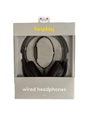Heyday Wired On-Ear Padded Headphones Built In Microphone Black NEW SEALED