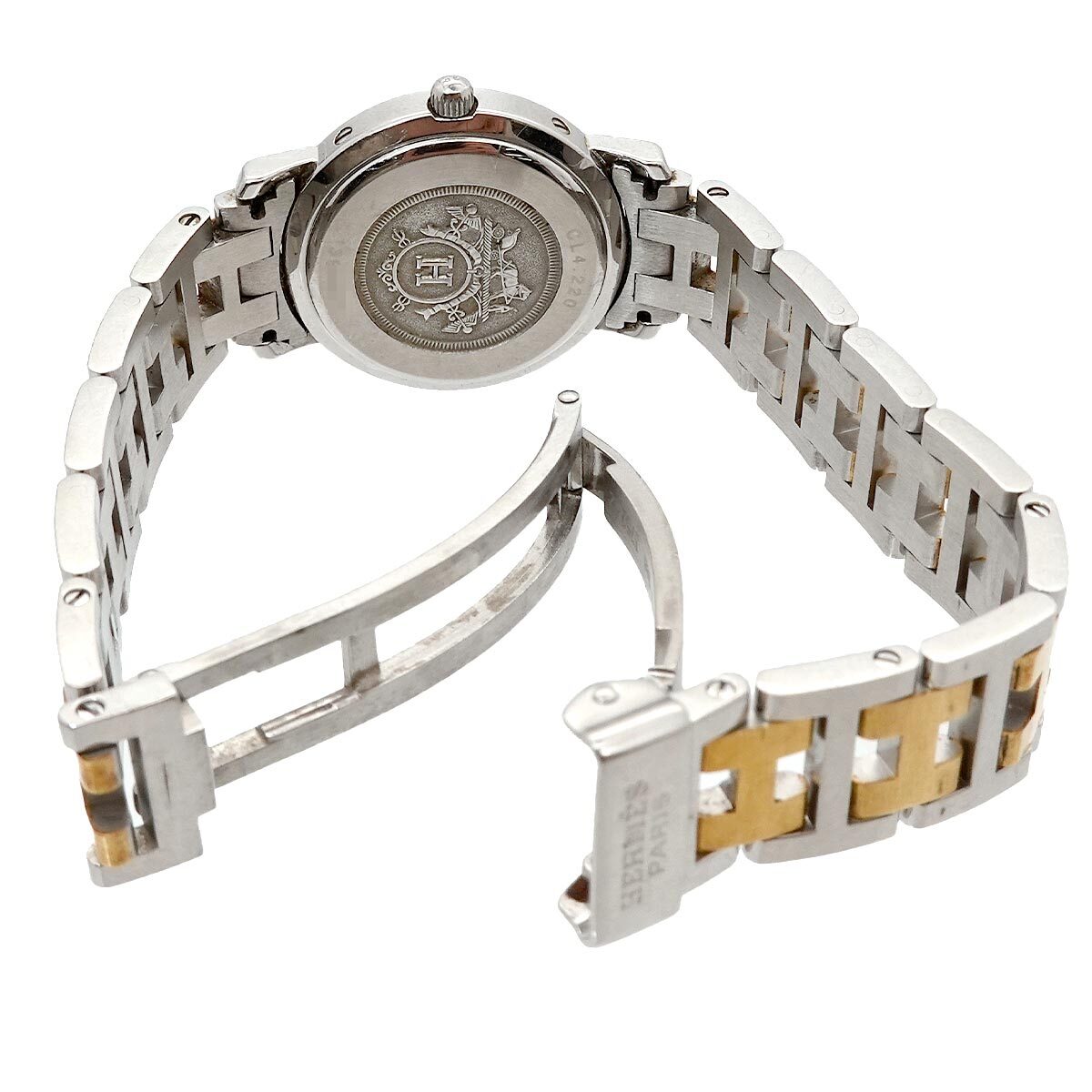 HERMES Clipper Combi CL4 220 Vintage Ladies Watch From Japan