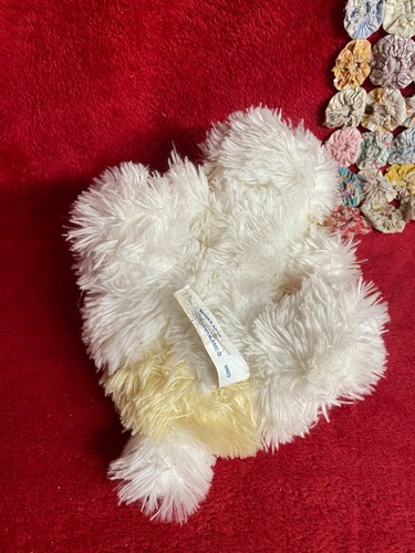 Stuffed Yellow Tan & White Puppy with Yellow Ribbon with Bell Collar - Picture 3 of 5