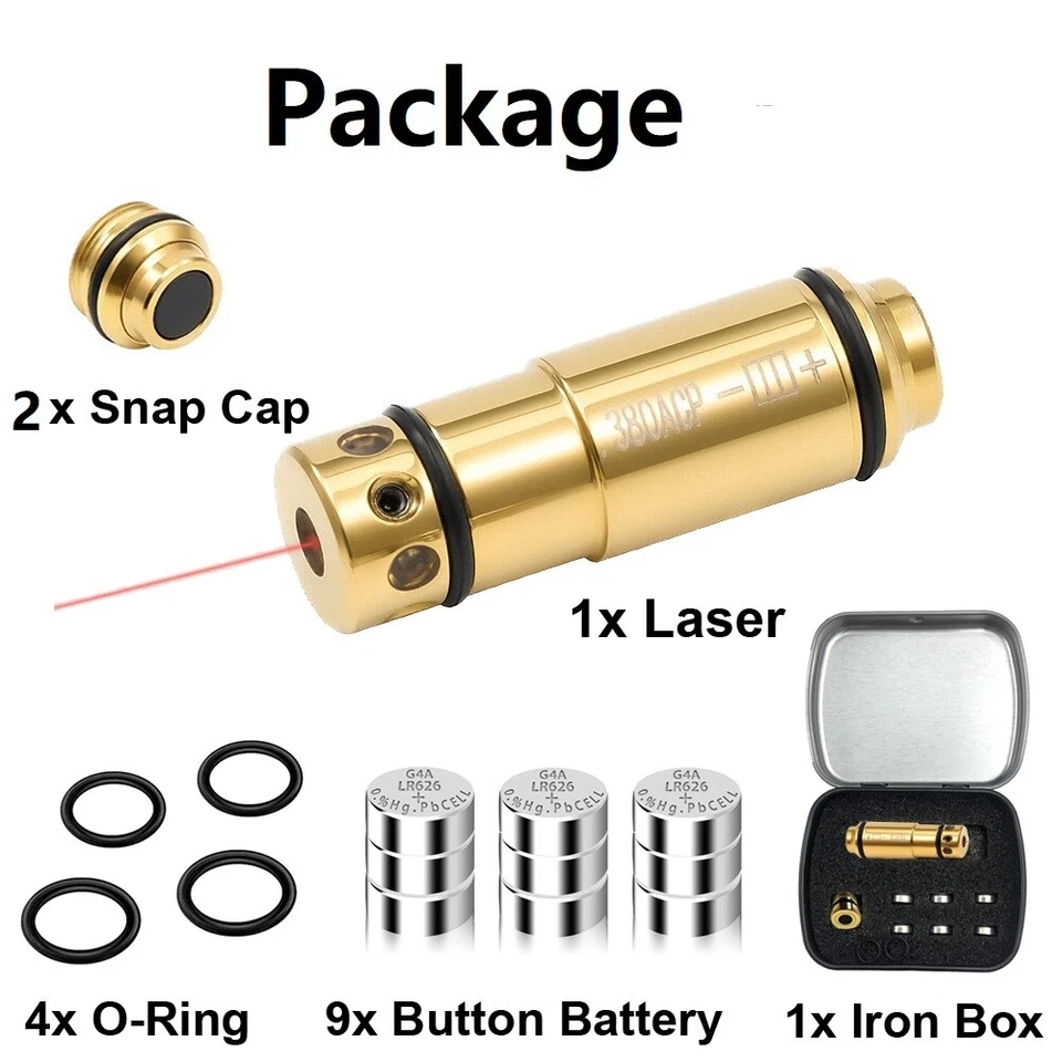 .380ACP Short Red Laser Simulator Training Bullet Cartridge Trainer Shooting USA - Image 2 of 4