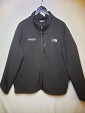 The North Face Mens Full Zip Jacket Black Mens Apex 2XL XXL Windwall Soft Shell