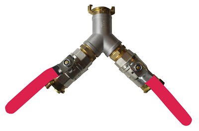 Y-Stück + Dosierventilen, Absperrhahn, Kugelhahn + Geka-Kupplungen, 1'', .087