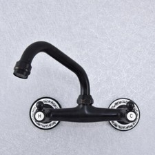 Black Oil Rubbed Brass Kitchen Faucet Bathroom Sink Mixer Tap Wall Mount ssf730