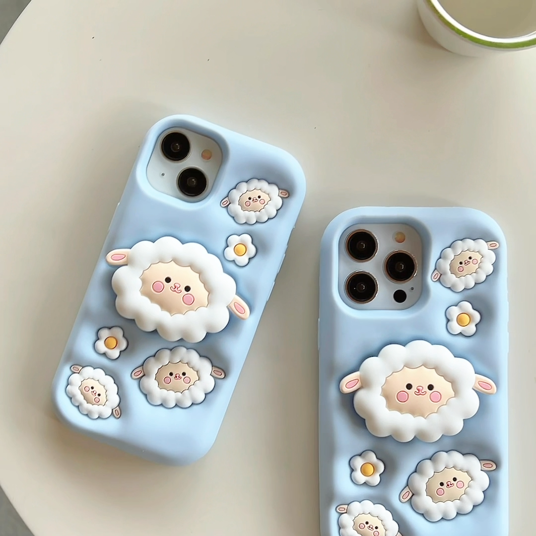 For iPhone 11 12 13 14 15 Pro Max Cute Cartoon 3D Soft Silicone