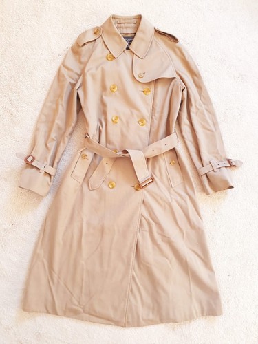Burberry Women Vintage Haymarket Tartan Trench Coat with Wool Liner UK 10/12 Reg - Picture 11 of 11
