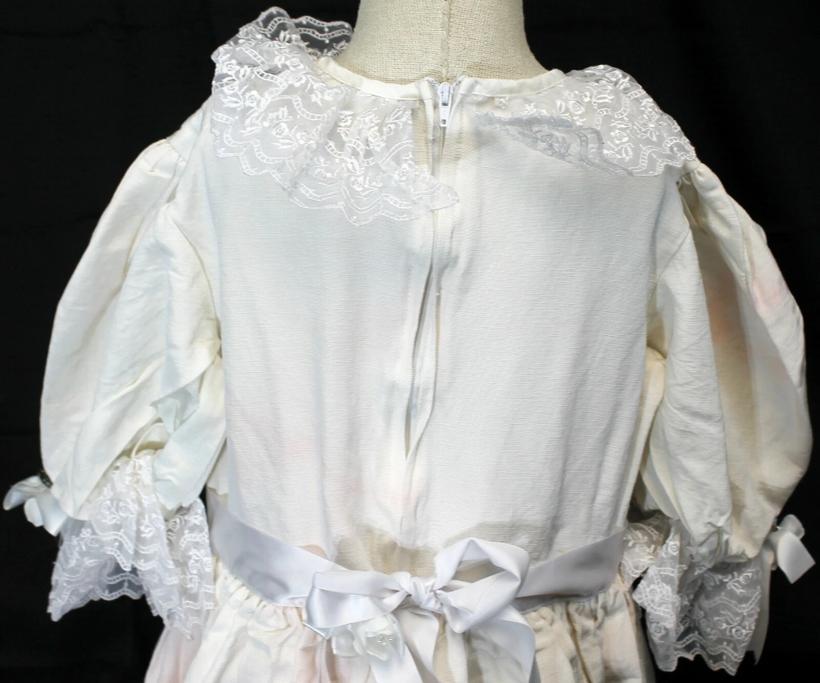 OFF WHITE Abito vintage principessa bambini bianco abito formale ragazze 10 maniche puff in pizzo livelli