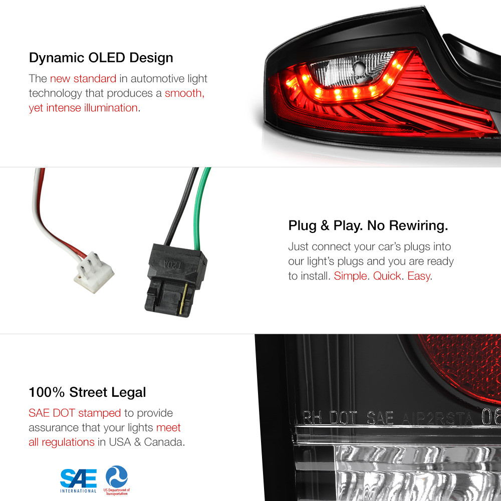 For 0607 Infiniti G35 Coupe LED Tail Light Bar Black Parking Brake