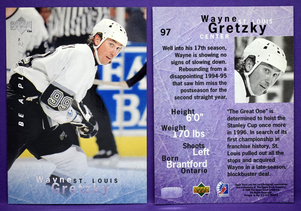 Wayne Gretzky LA Kings/St. Louis Blues 1995-96 Upper Deck Be A Player Hockey #97