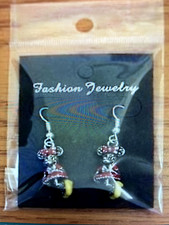 Disney "Classic Minnie" Deluxe 3D/Gem Stones .925 Sterling Silver Hooks Earrings