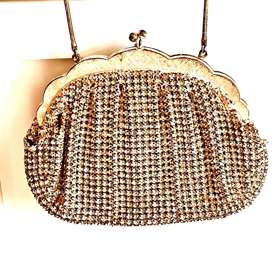 Vintage Silver Crystal Rhinestone Walborg purse/ wall art / decor W Germany - Image 2 of 4