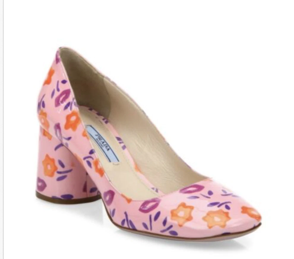 Prada Pink Purple Patent Leather Block Heel Pumps 38.5 EU 8 US NEW | eBay