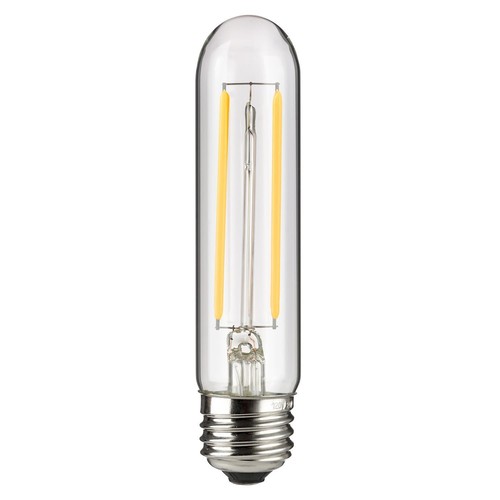 6PK T10 LED Tubular Edison Light Bulb, 2W(25W), 4000K, Clear Tube Glass, E26 - Picture 2 of 2