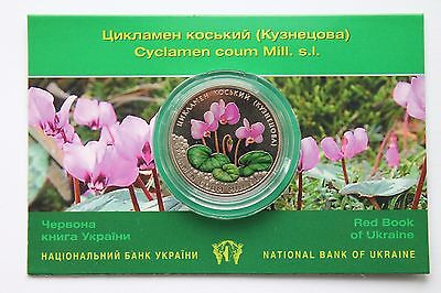 Cyclamen Coum Flower Ukraine 2 Uah Hryvnia Flora Red Book Unc 14 In Blister Ebay