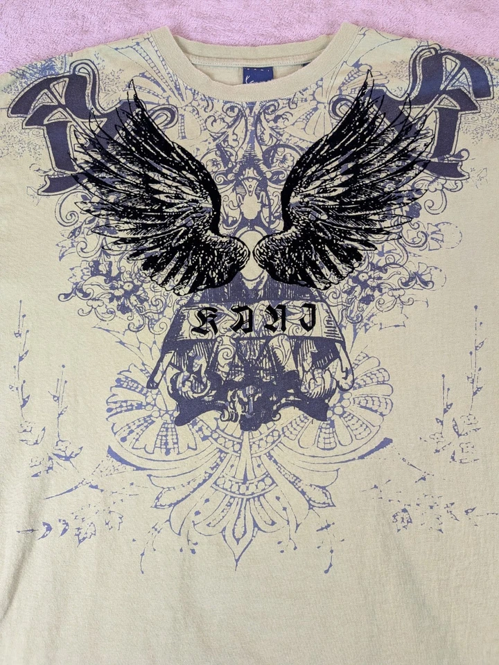 Camiseta Karl Kani Dorada Para Hombre Verde Estilo Aflicción XXL Terciopelo Gráfico Foto 3 de 4