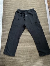 Fear of God Essentials Men's Black Fleece Sweatpants S Drawstring Elastic Waist