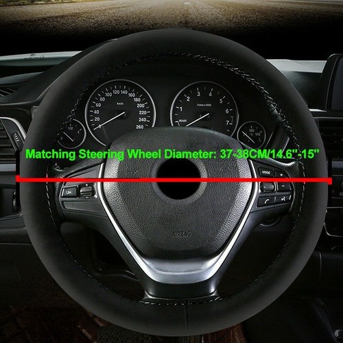 Steering Wheel Cover Wear-resistance Comfort Replacement W/ Needle Thread - Picture 3 of 12