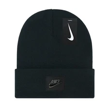 Nike Black Core Classic Knit Beanie Boxed Logo Skull Cap Adult One Size