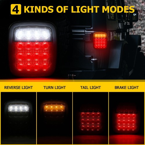 Luz trasera roja/blanca 16 LED con luz de intermitente ámbar para Jeep Wrangler YJ 1987-95 - Imagen 3 de 12