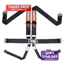 Racequip 712002RQP, Kit Black 6Pt Harness Set L&L Black Sfi Performance Parts