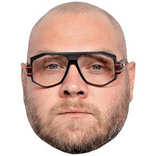 Dominic Lewis Glasses Celebrity Mask, Flat Card Face, Fancy Dress Mask