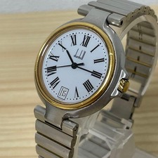 Dunhill Millennium Watch Silver Gold Combo 32mm Case 16cm Band Analog Quartz