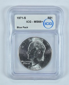 1971-S Eisenhower Silver Dollar Blue Pack MS66+ ICG *3750