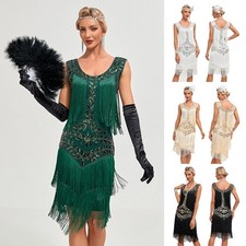 Flapper Dress Vintage Sequin Fringe The Gatsby Ball Prom Lady Christmas Party
