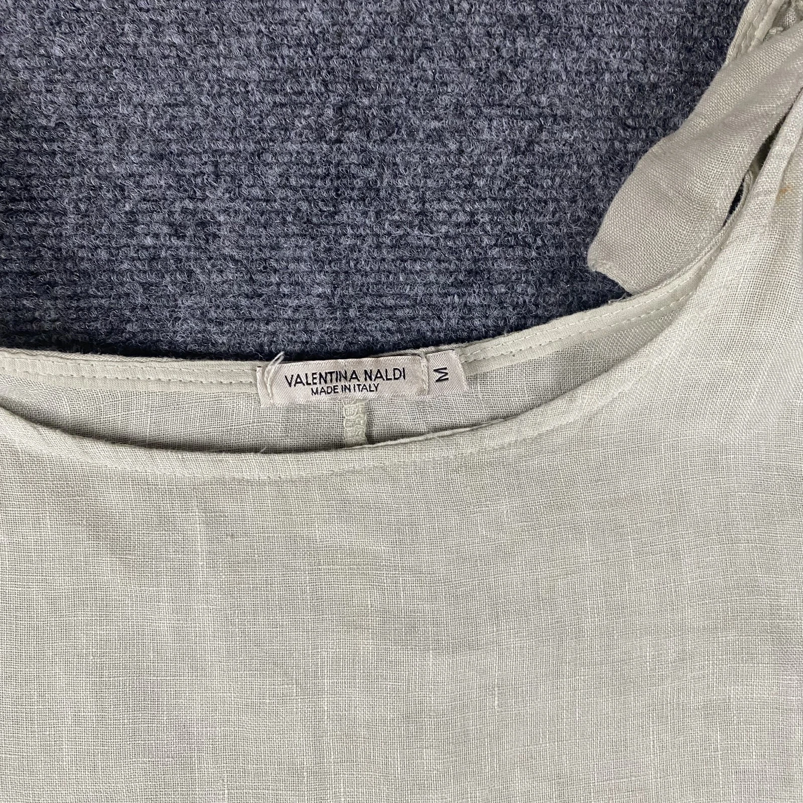VALENTINO Valentina Naldi abito donna medio beige lino Italia smanicato midi estivo