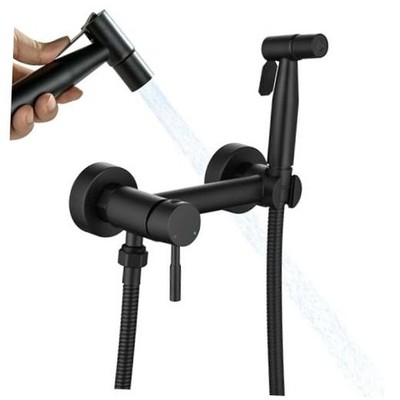 Handheld Bidet Sprayer for Toilet with Hot and Cold Water Stainless Matte Black