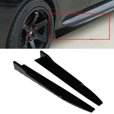 Front Bumper Lip Fin Canards Splitter Glossy Carbon Fiber Look