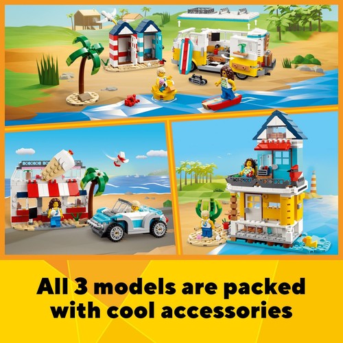 LEGO Creator 3-in-1 Beach Camper Van Building Kit Transforms Camper into Ice Cre - Picture 6 of 8