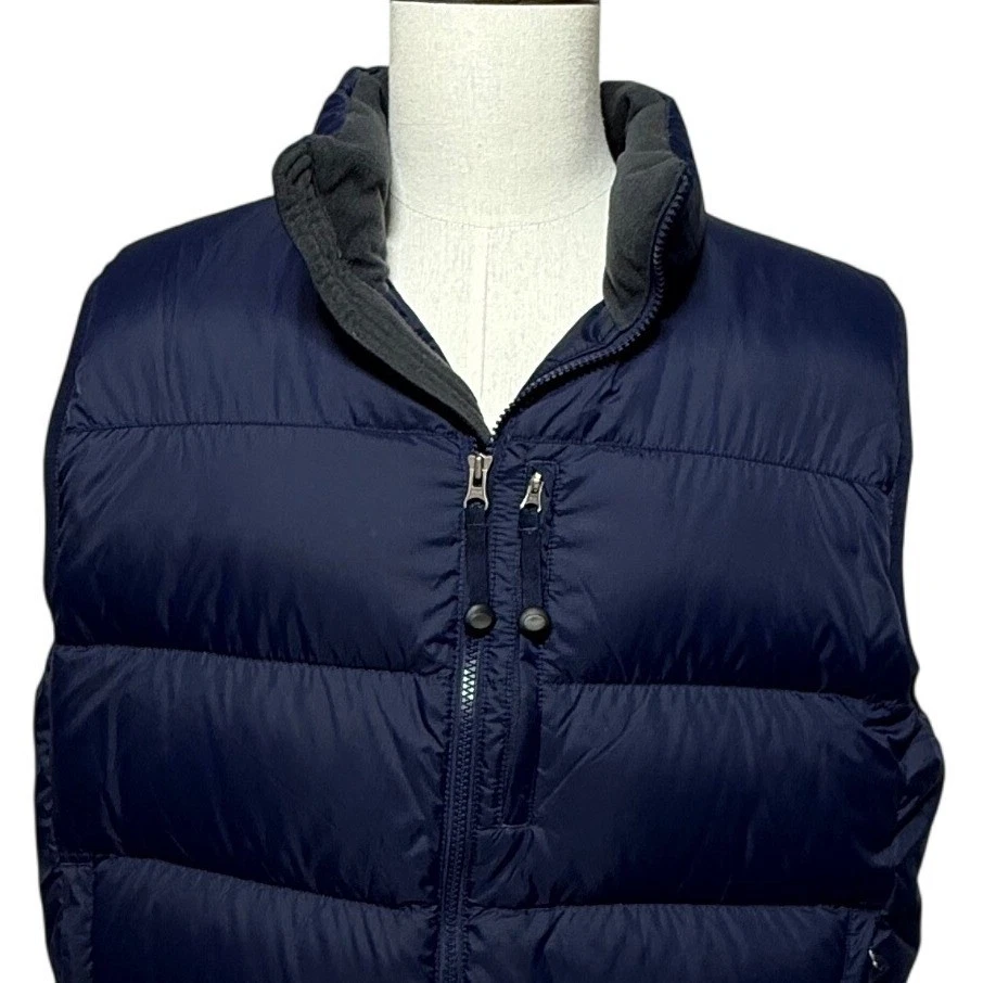 L.L. Bean Vest Mens XL Blue Puffer Goose Down Quilted Full Zip Outdoors