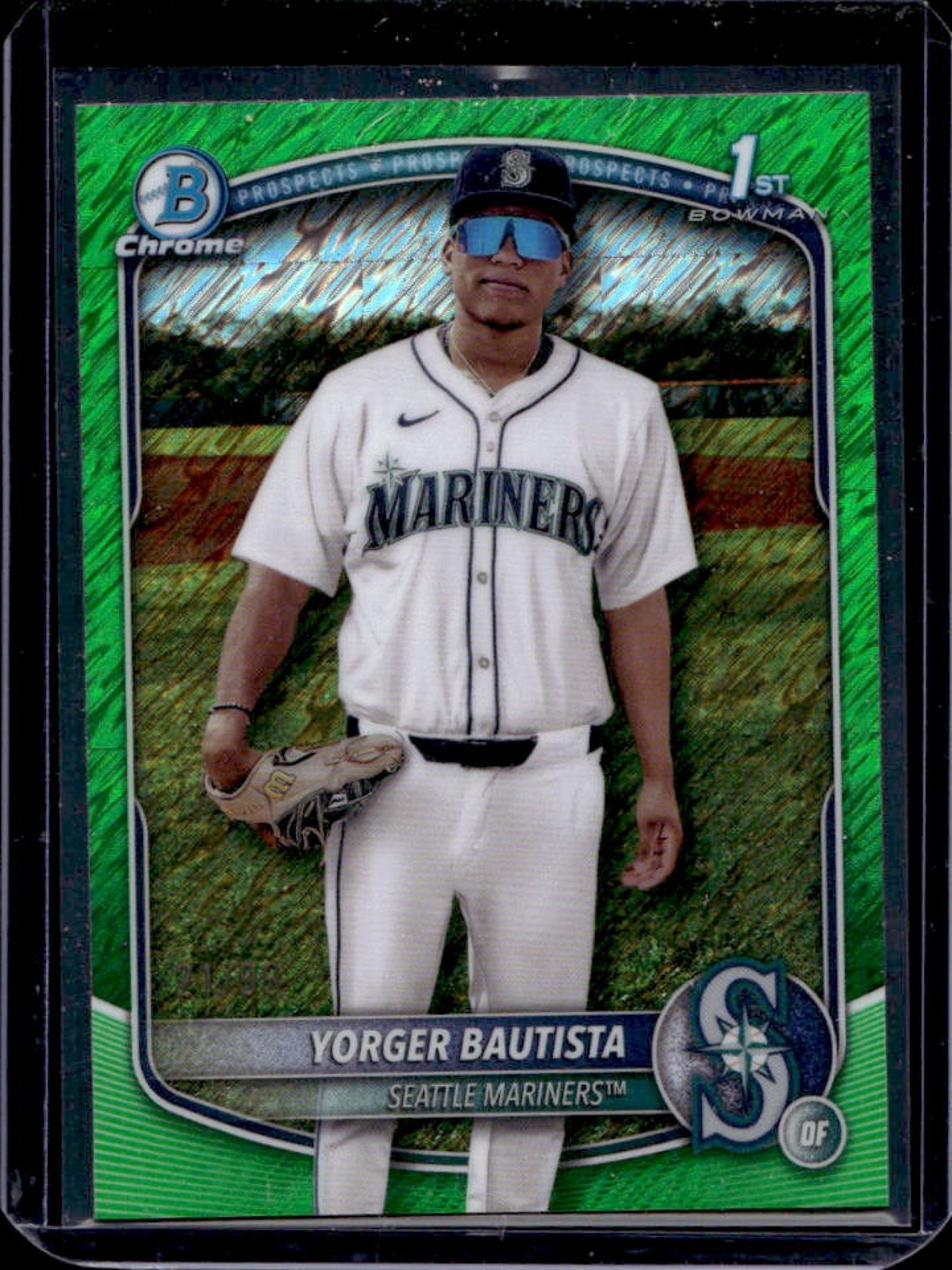 2025 Bowman Chrome Yorger Bautista Green Shimmer Refractor 1st #/99