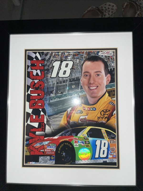 2011 Kyle Busch Framed Photograph Racing Reflections (Has Hook On The Back)