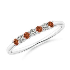 2mm Round Garnet Half Eternity Ring 925 Sterling Silver Women Wedding Band Ring