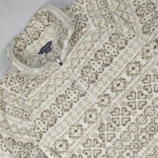 Eddie Bauer Aztec Pattern Soft Fleece Quarter Zip Pullover Women's Medium