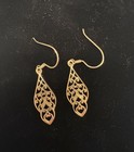 14K Yellow Gold Over Sterling Silver Openwork Earrings 4.35 Grams — photo 1