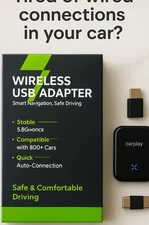 2in1 USB Wireless Carplay Android Auto Car Adapter 5.8Ghz WiFi Bluetooth Adapter
