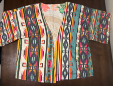 Farm Rio Kimono one size Aztec boho southwest reversible jacket floral rare robe